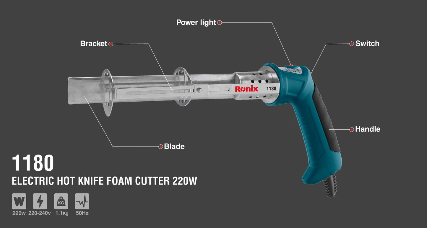 [1180] Coltello Elettrico per Taglio Schiuma 220W