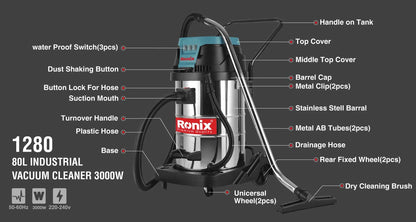 [1280] Aspiratore Industriale 3000W