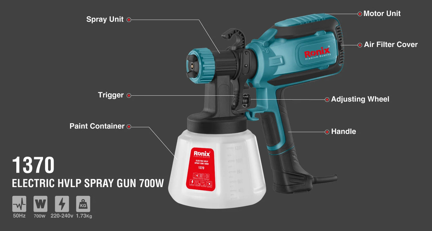 [1370] Pistola a Spruzzo HVLP Elettrica 700W