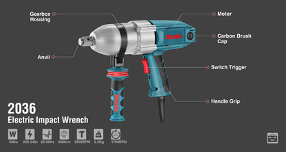 [2036] Chiave a Impulsi Elettrica 600W-3/4 inch