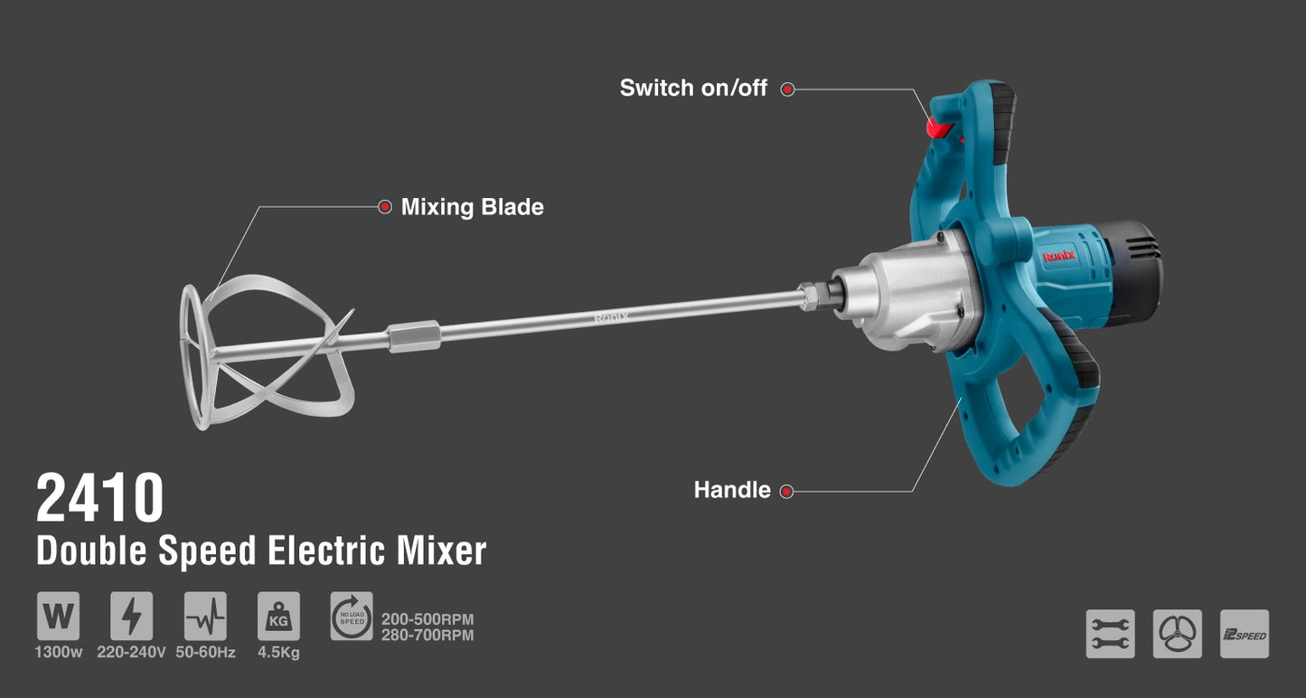 [2410] Mixer Elettrico a Pala 1300W a 2 Velocità