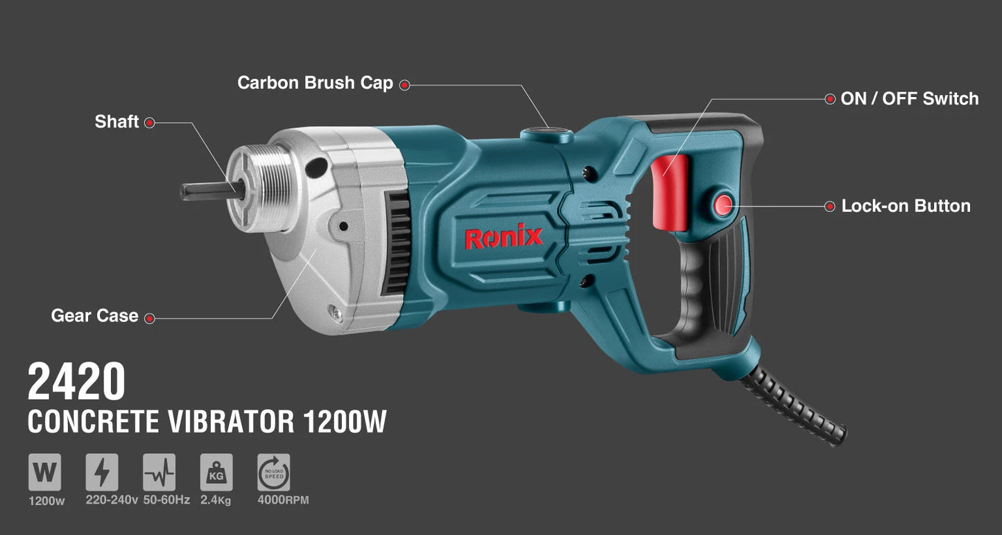 [2420] Vibratore per Calcestruzzo 1200W