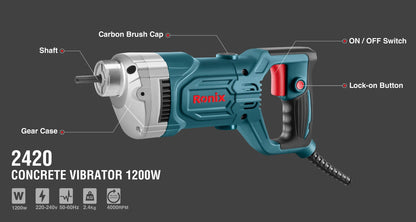 [2420] Vibratore per Calcestruzzo 1200W