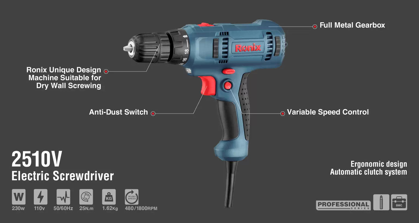 [2510V] Cacciavite Elettrico 230W-25N.m-110V