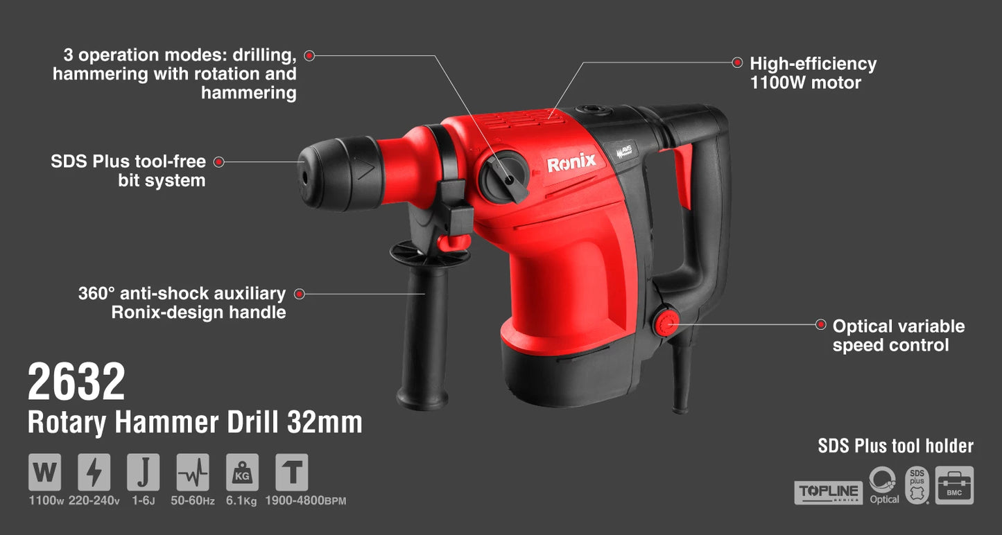 [2632] Martello Rotativo 1100W SDS-Plus Topline Model