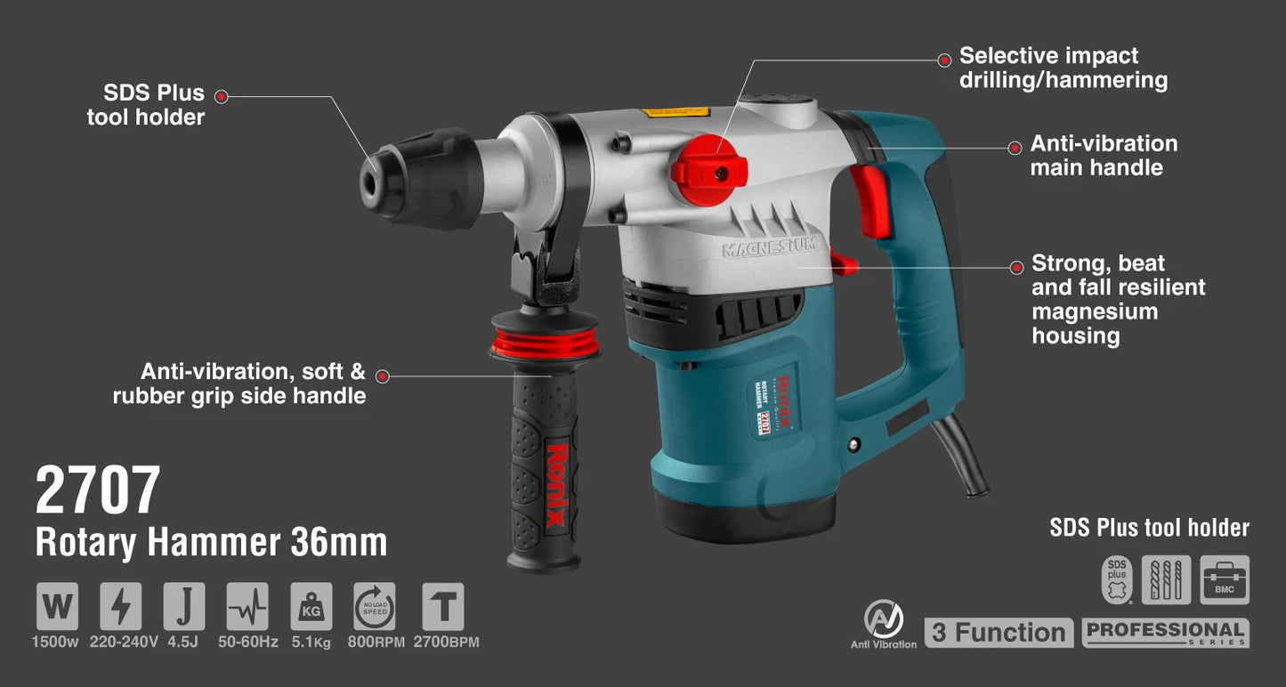 [2707] Martello Rotativo 1500W-36mm