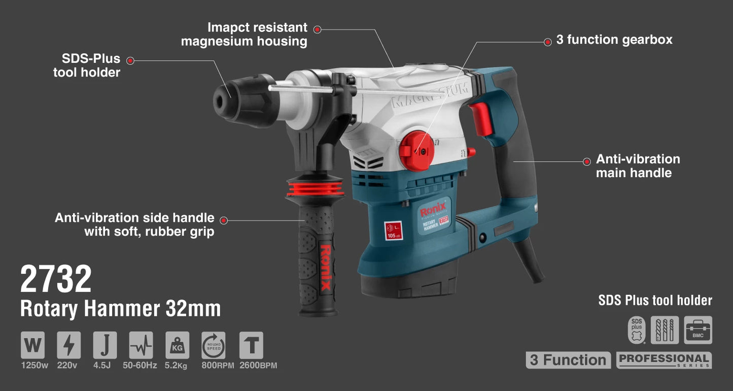 [2732] Martello Rotativo 1250W-32mm
