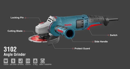 [3102] Mini Smerigliatrice Angolare 1200W