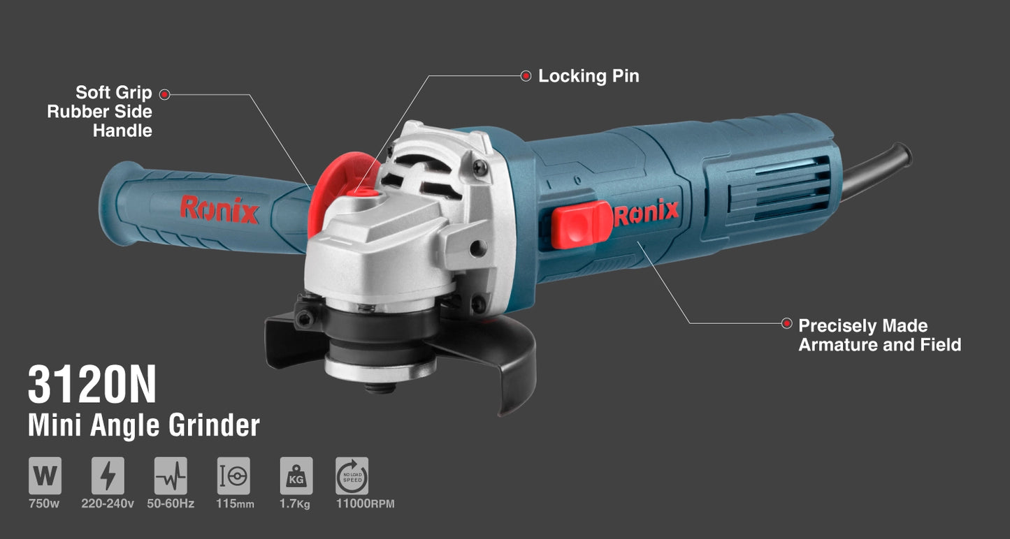 [3120N] Mini Smerigliatrice Angolare 750W-115mm