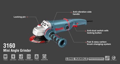 [3160] Mini smerigliatrice angolare 1500W-115mm