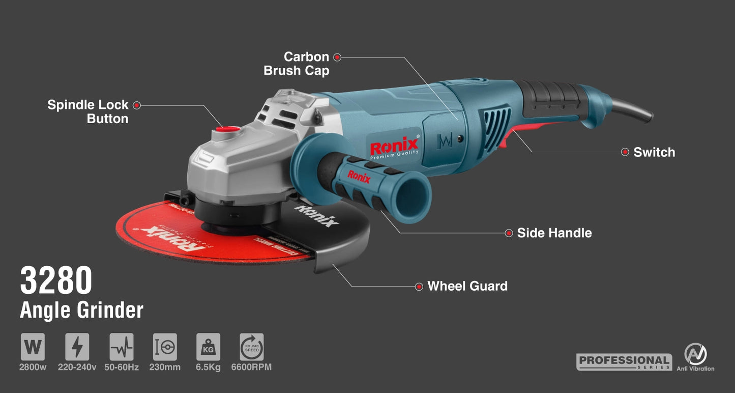 [3280] Smerigliatrice Angolare 2800W- 230mm