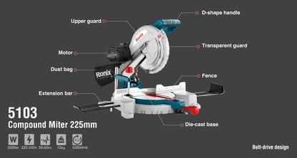 [5103] Segatrice a Nastro Compound 2000W-225mm