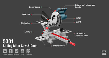 [5301] Segatrice a Nastro Scorrevole 1450W-210mm