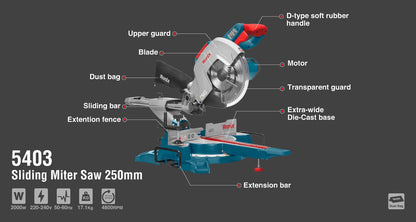 [5403] Segatrice a Nastro Scorrevole 2000W-250mm-17.1Kg
