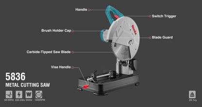 [5836] Segatrice per il taglio dei metalli 2600W-355mm