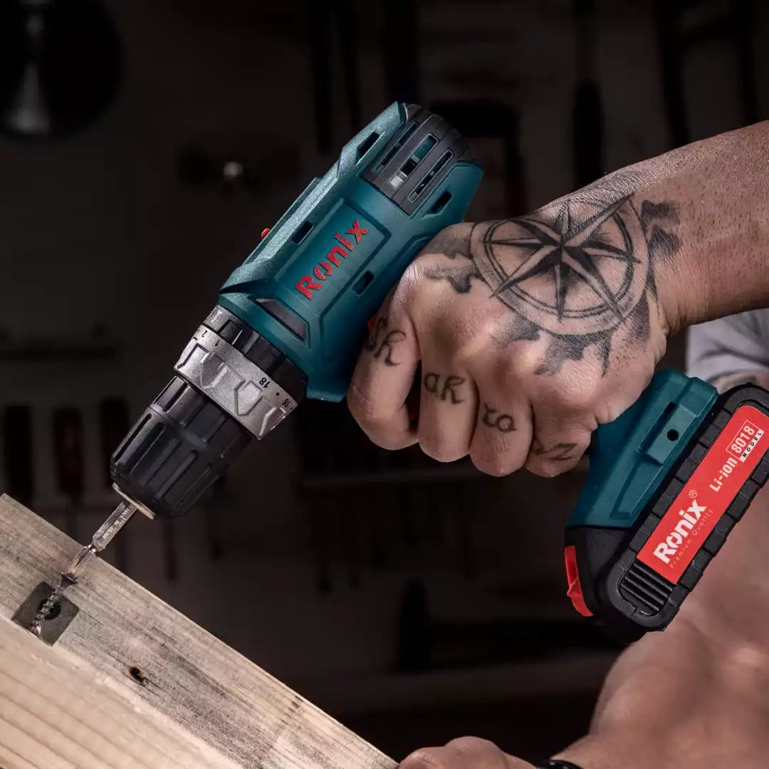 [8018] Trapano Avvitatore Senza Filo, 18V, 30N.M-Mega Series