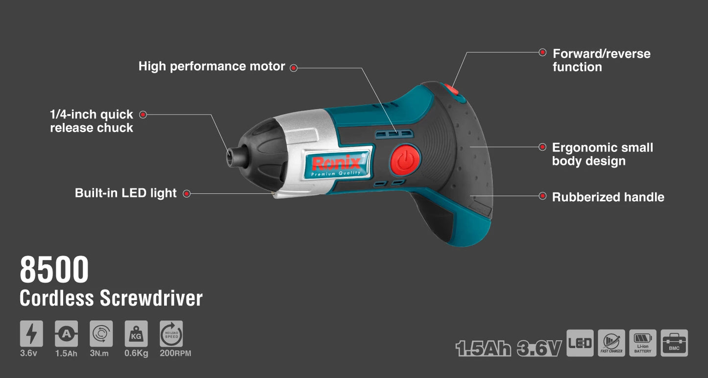 [8500] Cacciavite Cordless 3.6V 3N.m