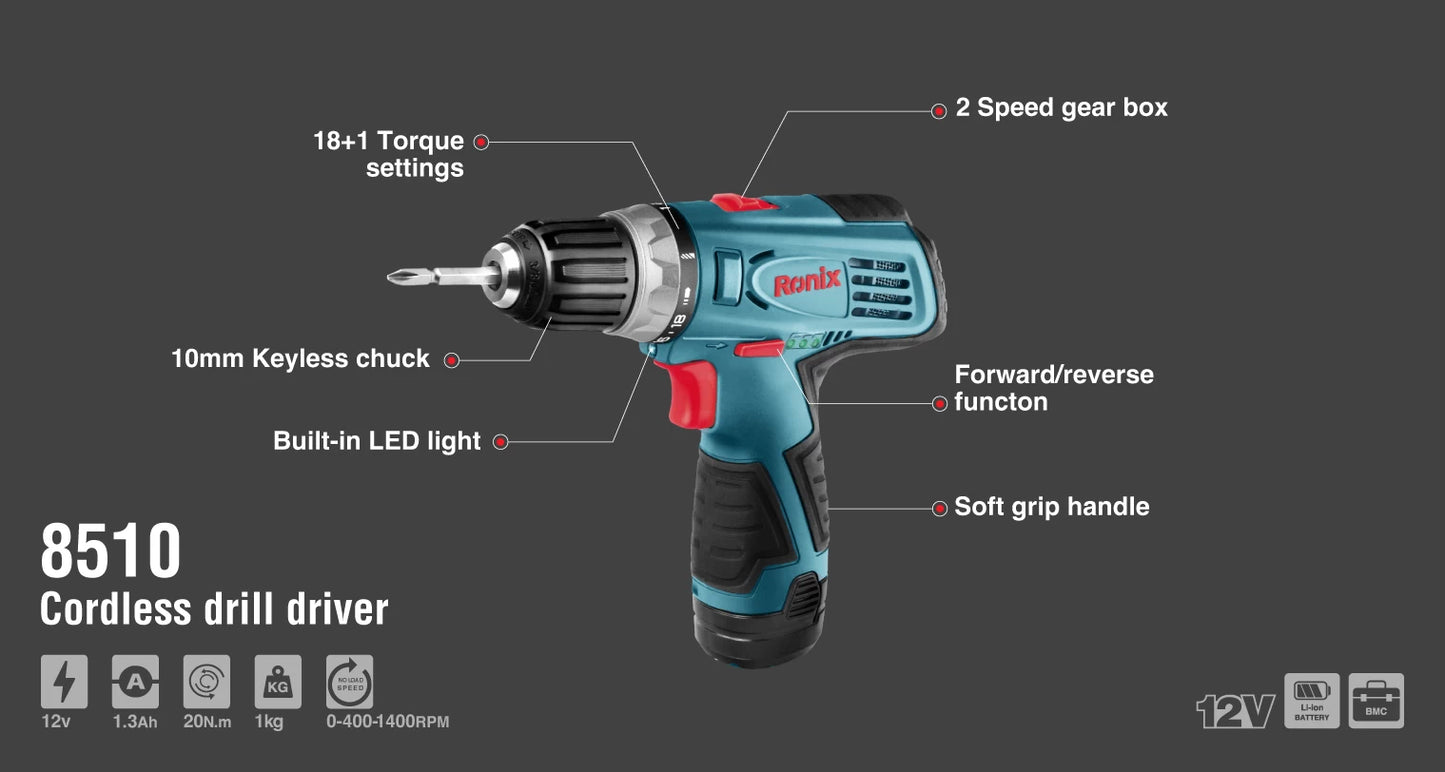 [8510] Trapano avvitatore cordless 12V