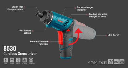 [8530] Cacciavite Cordless Pieghevole 5N.m