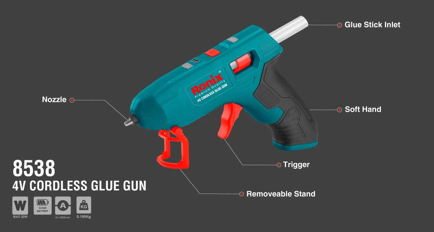 [8538] Pistola per Colla a Caldo 4V Senza Filo