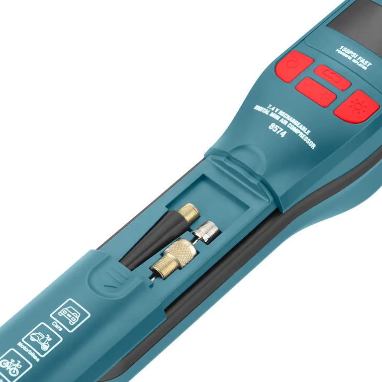 [8574] Compressore d'Aria Mini Digitale Ricaricabile 7.4V