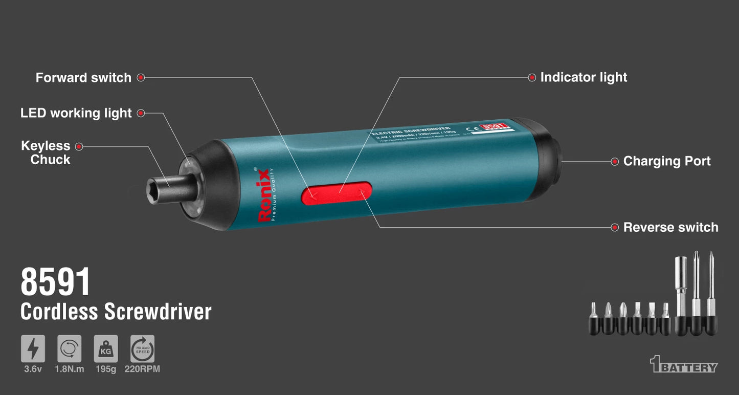 [8591] Cacciavite cordless 3.67V 1.8N.m