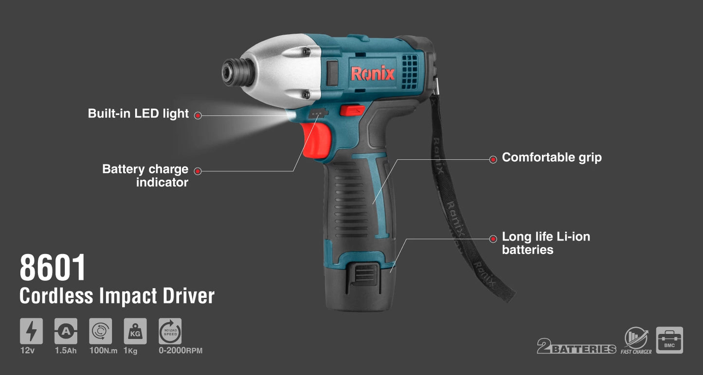 [8601] Cacciavite 12V Cordless 100N.m
