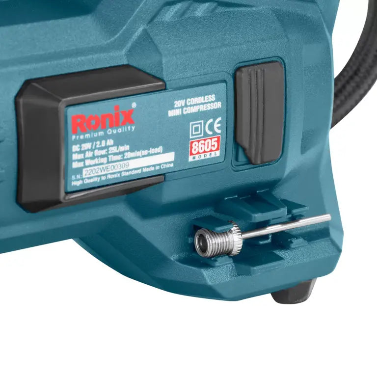 [8605] Compressore Mini 20V Cordless 10.35Bar