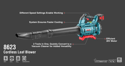 [8623] Soffiatore per foglie cordless brushless 20V 18500RPM