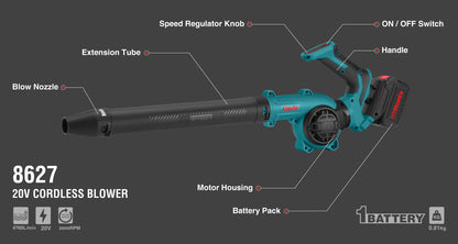 [8627] Soffiatore Cordless 20V 4,76m³/min
