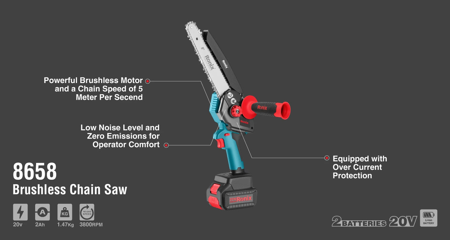 [8658] Motosega 20V Brushless Cordless 20cm