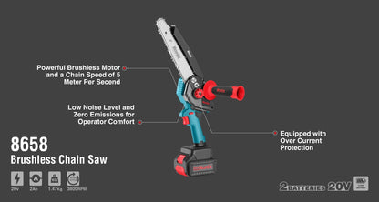 [8658] Motosega 20V Brushless Cordless 20cm