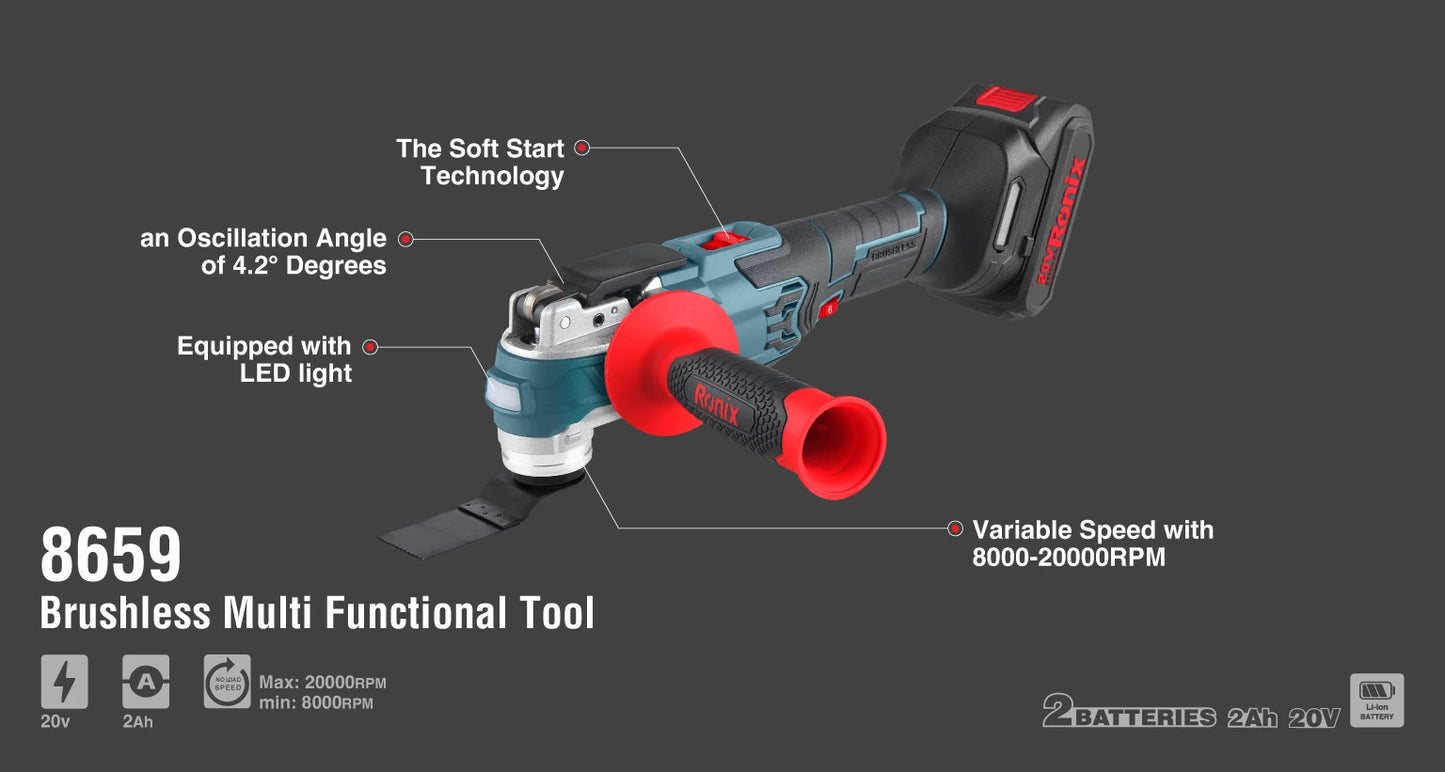 [8659] Strumento multifunzionale cordless Brushless 20V
