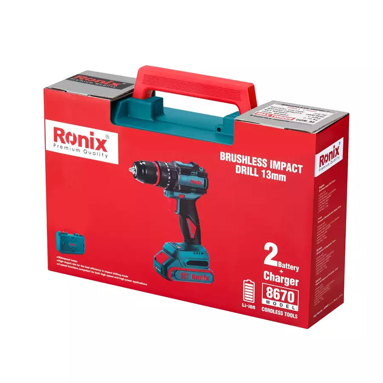 [8670] Trapano a Percussione 20V Brushless Senza Filo 13m-60N.m