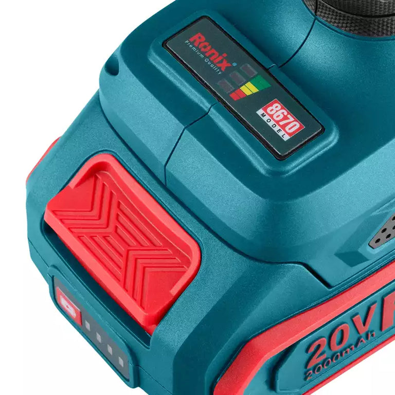 [8670] Trapano a Percussione 20V Brushless Senza Filo 13m-60N.m