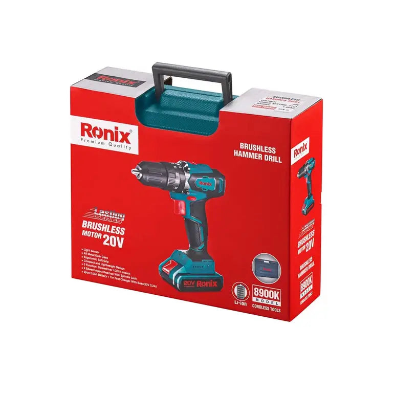 [8900K] Kit di trapano a percussione 20V Brushless 13mm-45N.m