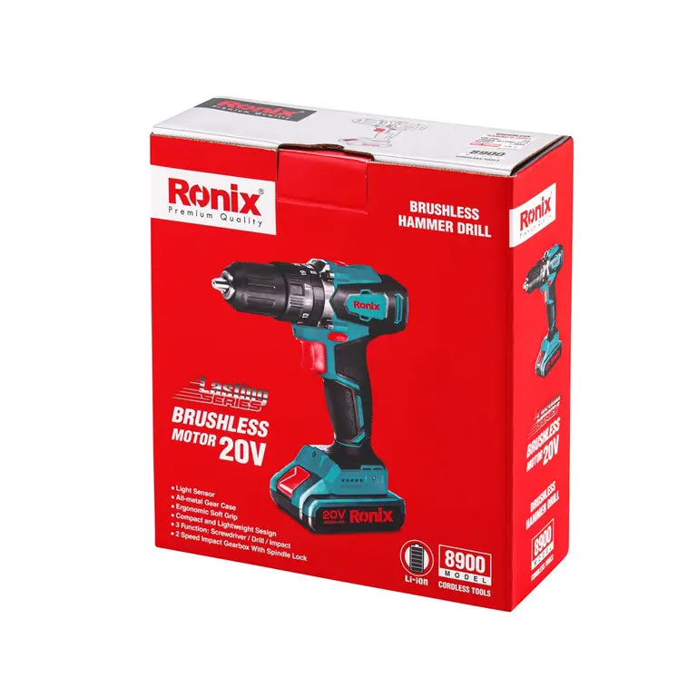 [8900] Trapano a percussione 20V Brushless 13mm-45N.m