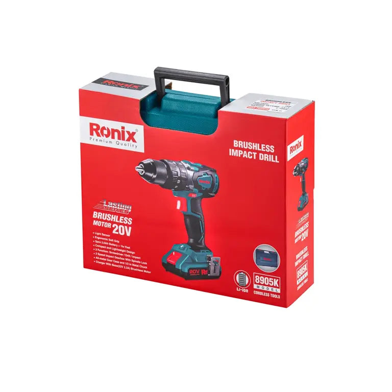 [8905K] Kit di trapano a percussione 20V Brushless 13mm-55N.m