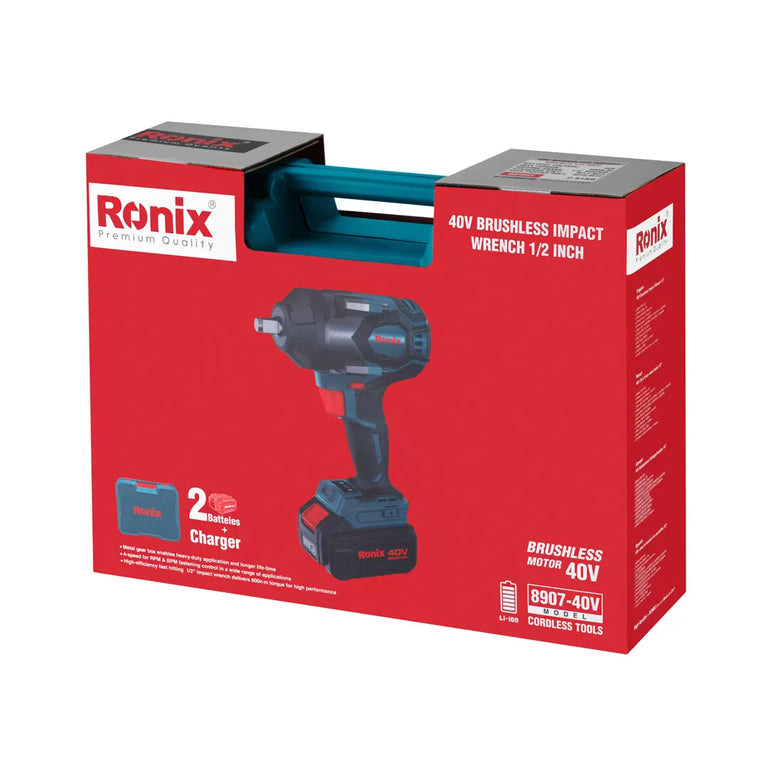 [8907-40V] Kit di chiave a impulsi cordless 40V Brushless 1/2 pollice 800N m