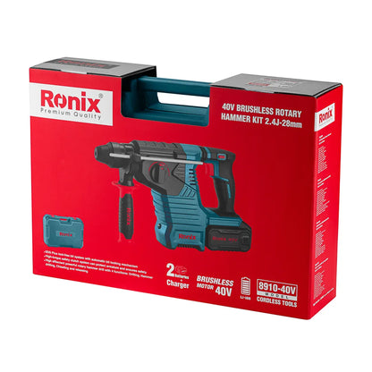 [8910-40V] Kit Martello Rotativo Cordless Brushless 40V 2.4 J – 28 mm
