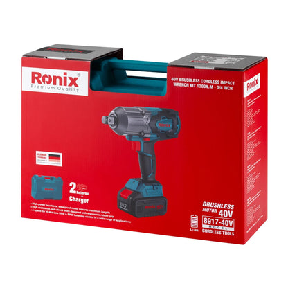 [8917-40V] Kit di Chiave a Impatto Cordless Brushless 40V 1200 N.m ¾-pollici