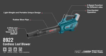 [8922] Soffiatore per Foglie 20V Cordless 15000RPM