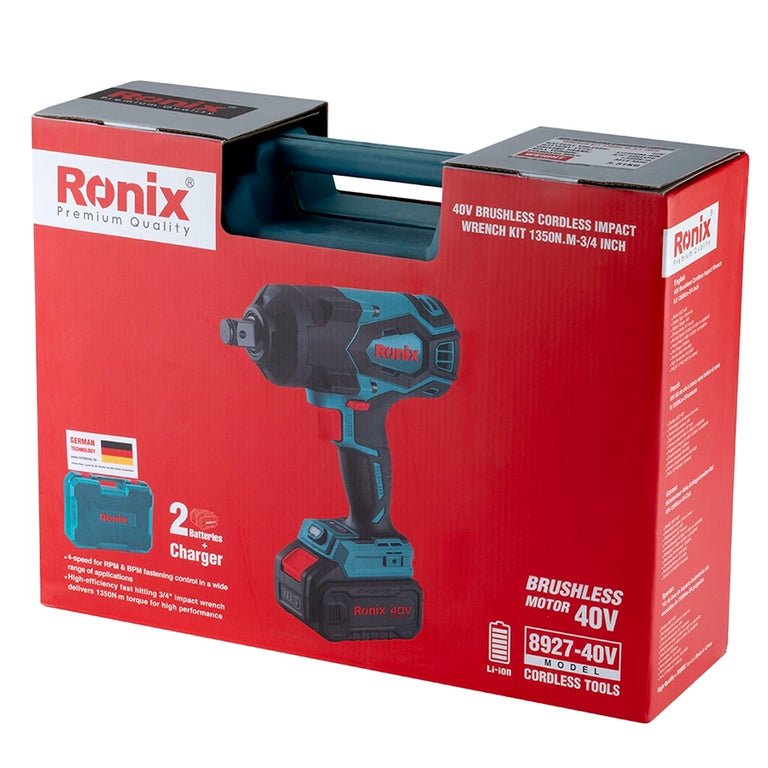 [8927-40V] Kit di chiave a impulsi cordless Brushless 40V 1350 N.m ¾ pollici