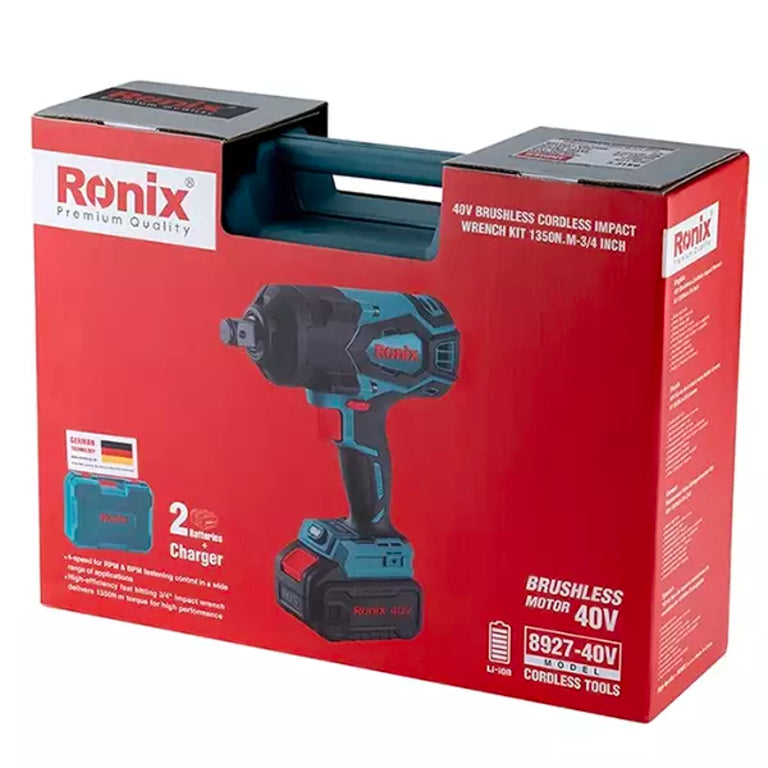 [8927-40V] Kit di chiave a impulsi cordless Brushless 40V 1350 N.m ¾ pollici