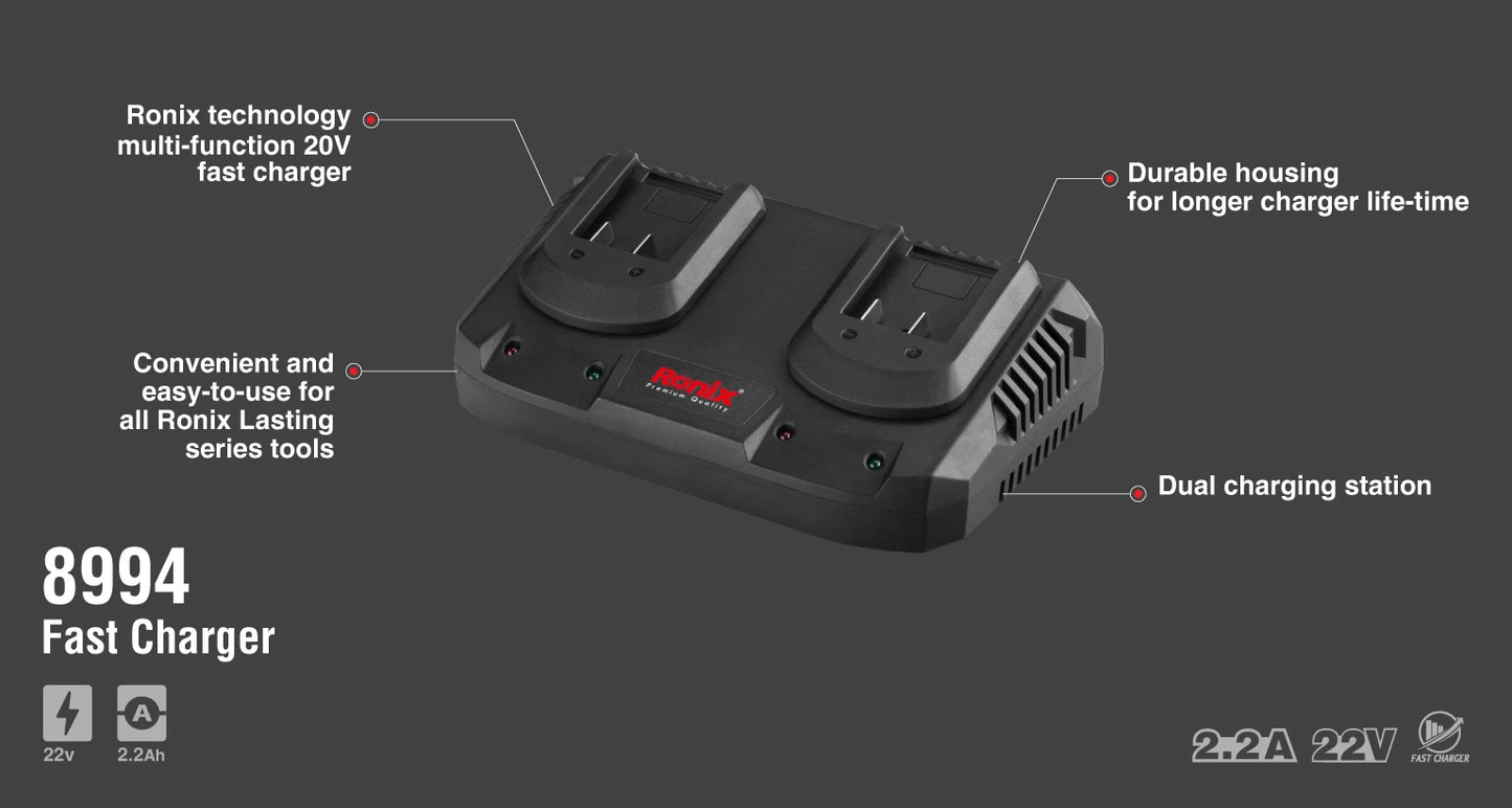 [8994] Caricatore Veloce 20V Brushless 2.2A+2.2A