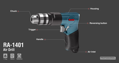 [RA-1401] Trapano ad aria 10mm-10N.m con mandrino a chiave