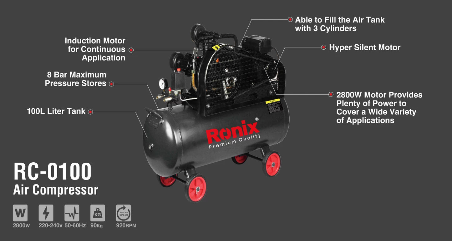 [RC-0100] Compressore d'Aria 100L -2800W