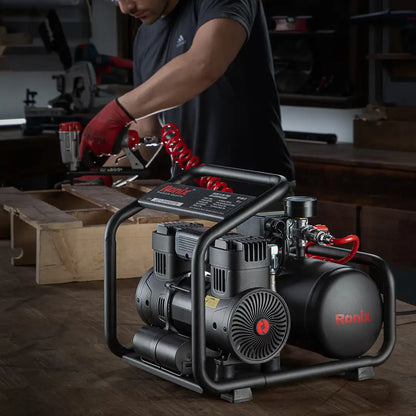[RC-0613] Compressore d'Aria Silenzioso e Senza Olio 6L-1100W