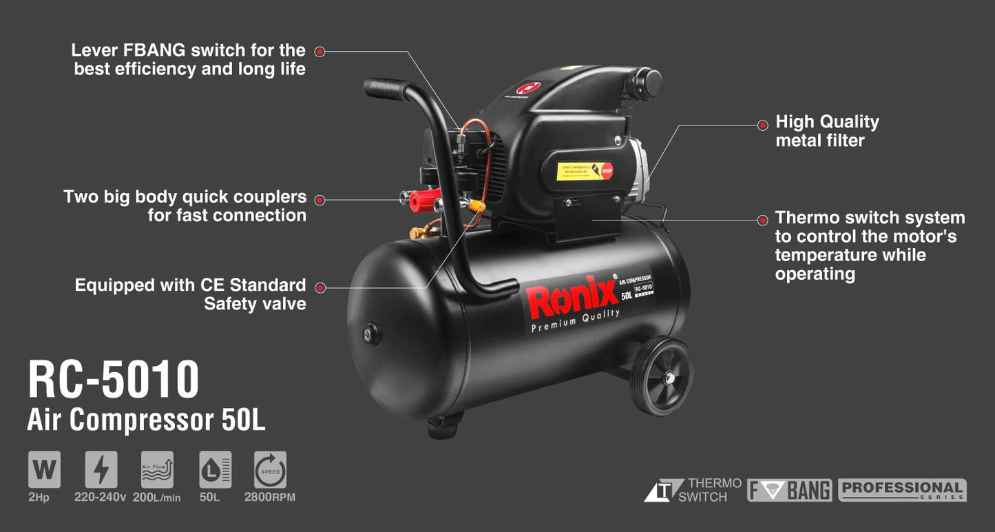 [RC-5010] Compressore d'Aria 50L-1490W