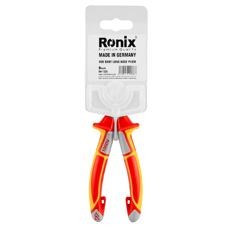 [RH-1325] Pinza a Becco Lungo Curvo VDE 8 inch Tedesca